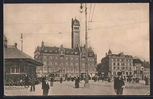 AK Kobehavn, Raadhuspladsen, Strassenbahn