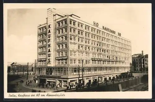 AK Berlin, Alexander-Platz mit Kaufhaus