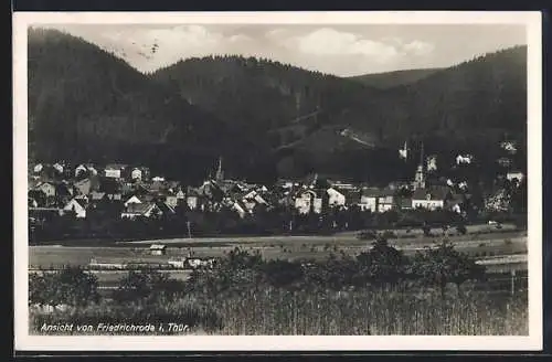 AK Friedrichroda i. Thür., Ortsansicht mit Kirche