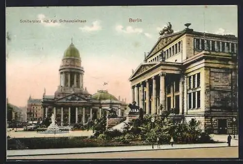 AK Berlin, Schillerplatz mit Kgl. Schauspielhaus