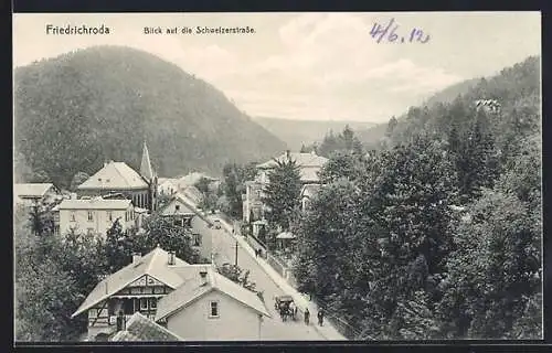 AK Friedrichroda, Blick auf die Schweizerstrasse