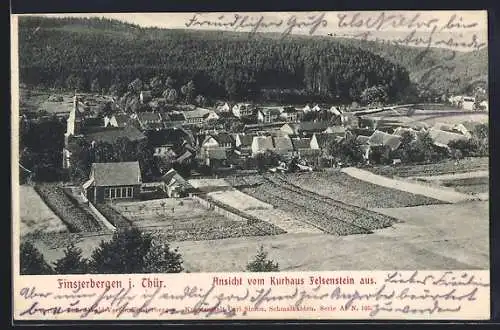 AK Finsterbergen, Ansicht vom Kurhaus Felsenstein aus