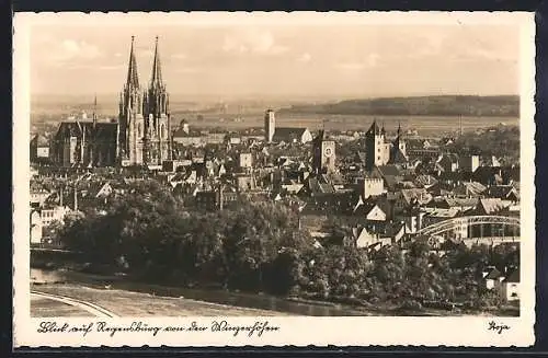 AK Regensburg, Blick auf Regensburg von den Winzerhöhen