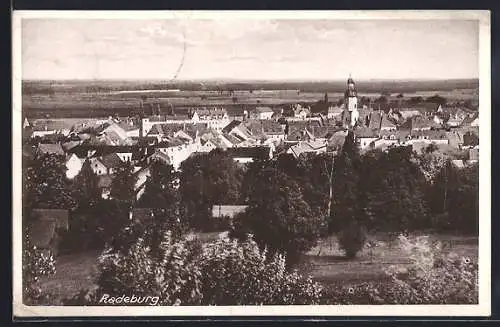 AK Radeburg, Ortsansicht mit Kirche