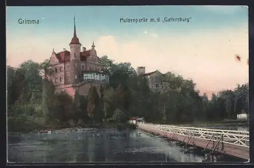 AK Grimma, Muldenpartie m. d. Gallersburg