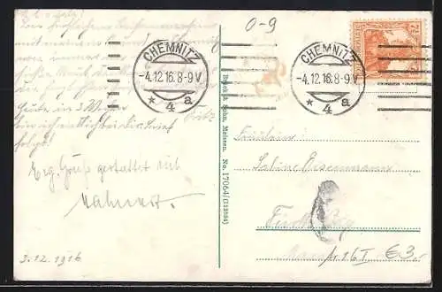 AK Chemnitz, Neues Rathaus mit Strassenpartie