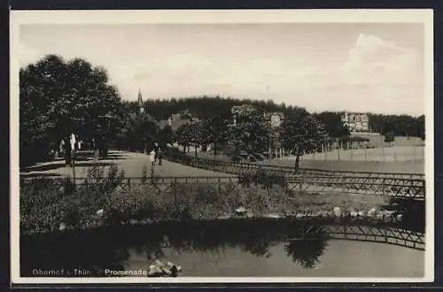 AK Oberhof i. Thür., Promenade am Wasser