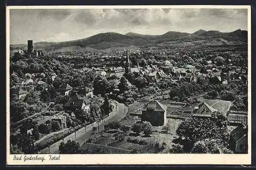 AK Bad Godesberg, Ortsansicht mit Bergpanorama