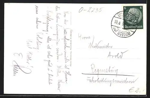 AK Ueckeritz, Ostseebad vom Wasser aus