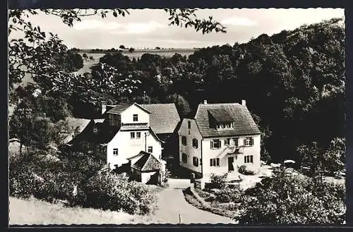AK Schonungen /Main, Pension Klüpfelsmühle im Steinachtal