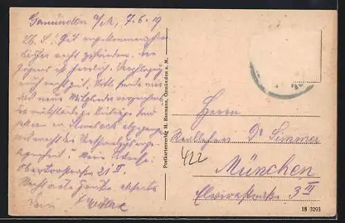 AK Gemünden a. Main, Gesamtansicht mit Flusspartie