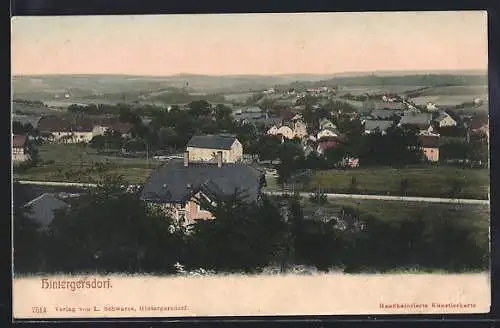 AK Hintergersdorf, Ortsansicht mit Panorama