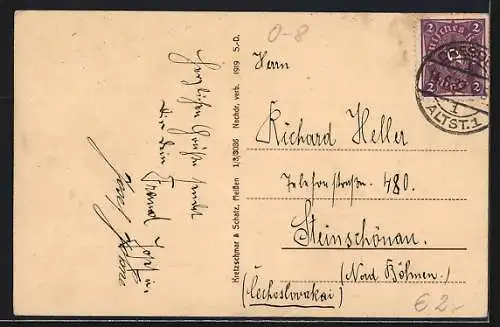 AK Dresden, Rathaus und Strassenpartie