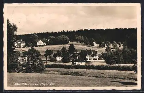 AK Rautenkranz i. Vogtl., Teilansicht mit Hügelpanorama