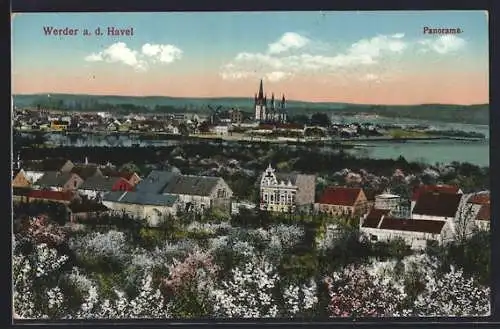 AK Werder a. d. Havel, Ortsansicht mit Panorama