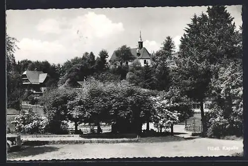 AK Flüeli, Gartenalage und Kapelle