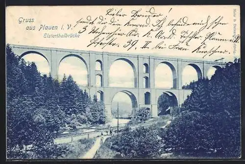 AK Plauen i. V., Elsterthalbrücke