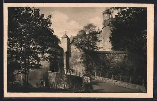 AK Hartenstein i. Erzgeb., Partie vom Schloss und Befestigungsanlagen