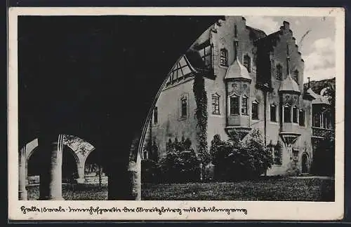AK Halle /Saale, Innenhofpartie der Moritzburg