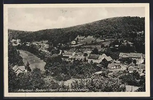 AK Altenbrak i. Bodetal, Blick auf den Ort vom Osterberg