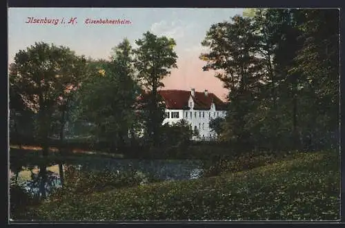 AK Ilsenburg i. H., Blick auf das Eisenbahnerheim