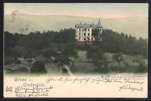 AK Lindenfels, Ortsansicht am Waldesrand