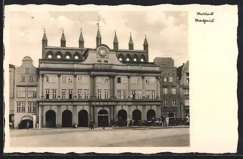 AK Rostock, Blick auf das Rathaus mit Ratskeller