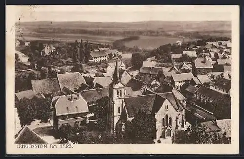 AK Langenstein am Harz, Ortsansicht aus der Vogelschau