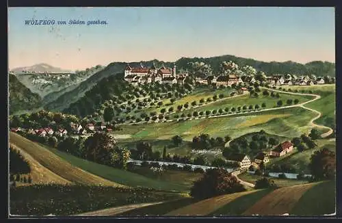AK Wolfegg / Württ., Ort von Süden aus gesehen