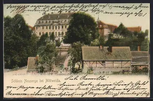 AK Mittweida, Blick auf Schloss Neusorge