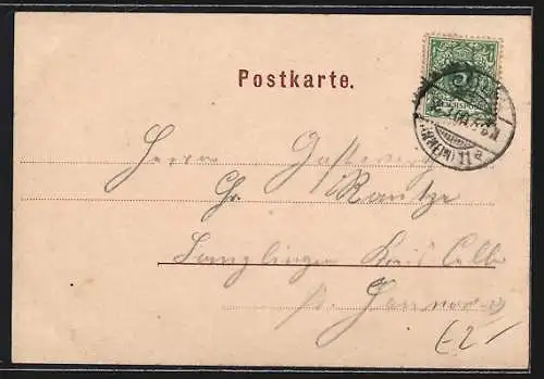 AK Köln a. Rh., Ortsansicht mit Kölner Dom im Passepartout