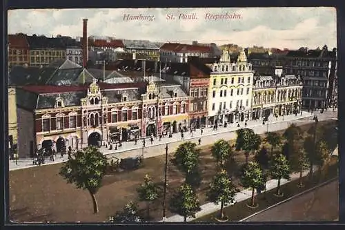 AK Hamburg-St.Pauli, St. Pauli, Reeperbahn aus der Vogelschau