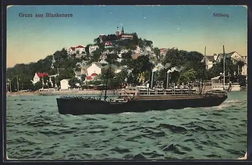 AK Hamburg-Blankenese, Süllberg mit Passagierschiff