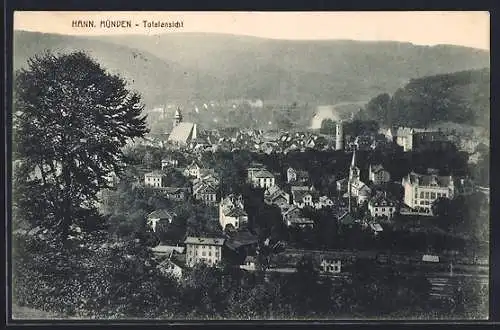 AK Hann. Münden, Ortsansicht aus der Vogelschau