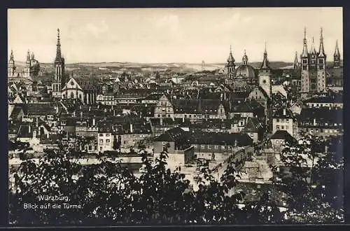 AK Würzburg, Blick auf die Türme