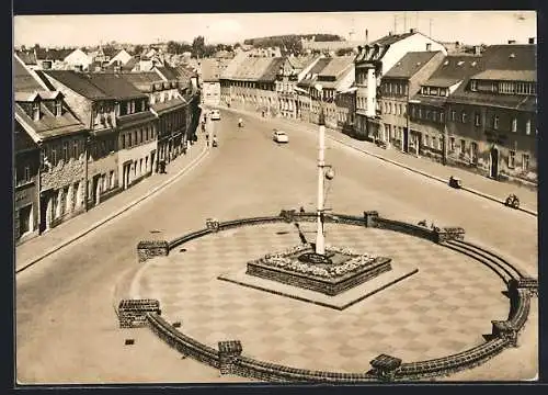 AK Hartha /Kr. Döbeln, Ortsansicht am Markt