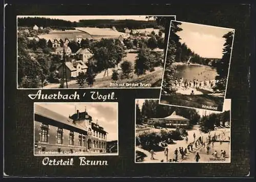 AK Auerbach /Vogtl., Ortsteil Brunn, Waldbad, Ferienheim der GHG Berlin