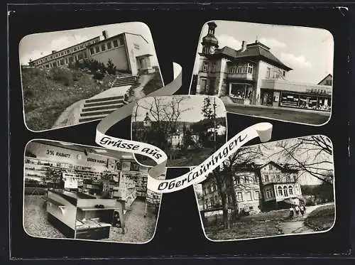 AK Oberlauringen, Kaufhaus Englert und Edeka-Markt mit Innenansicht