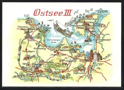 AK Wismar, Umgebungskarte