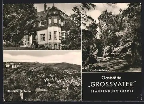 AK Blankenburg /Harz, Gaststätte Grossvater, Grossvaterfelsen