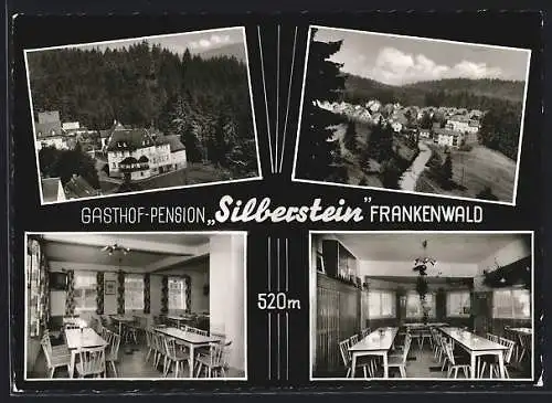 AK Silberstein /Frankenwald, Gasthof-Pension, Innen- und Aussenansicht