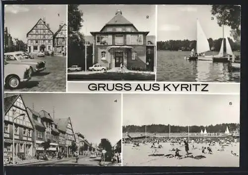 AK Kyritz, Kreiskrankenhaus, Johann-Sebastian-Bach-Strasse, Strandbad und Fachwerkhaus
