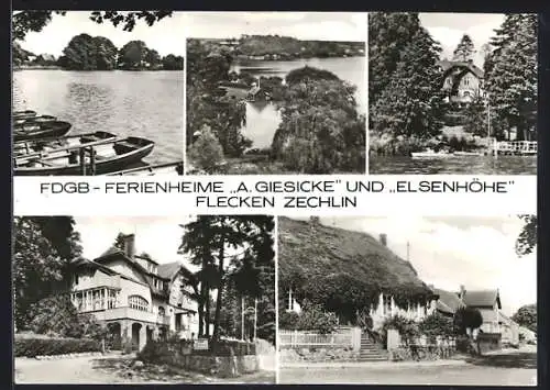 AK Flecken Zechlin, FDGB-Erholungsheim Eisenhöhe, Ruderboote
