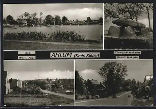 AK Ahlum /Klötze, Hünengrab Stöckheim, Ahlum, Ortsansicht