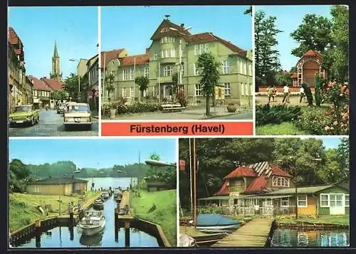AK Fürstenberg /Havel, Ernst-Thälmann-Strasse, Gaststätte Anglerheim, Havelschleuse