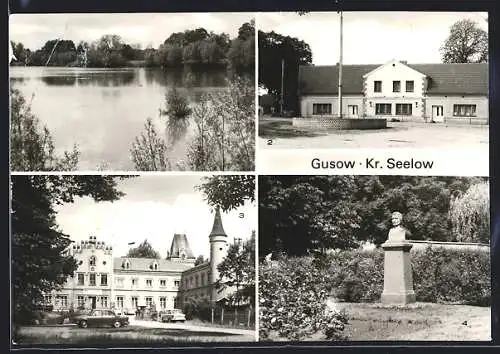 AK Gusow, Grubensee, Konsum-Klubgaststätte, Schloss und Fontanepark