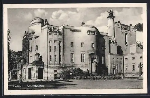 AK Cottbus, Ansicht des Stadttheaters