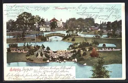 AK Leipzig, Ansicht des Palmengartens