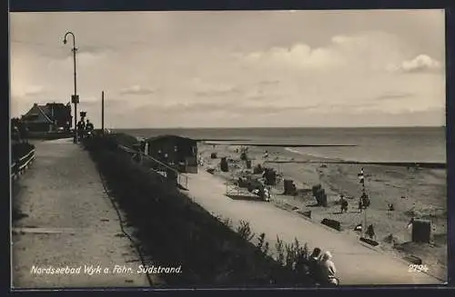 AK Wyk a. Föhr, Teilansicht mit Südstrand