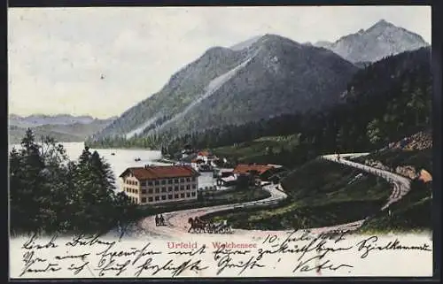 AK Urfeld a. Walchensee, Ortsansicht am See